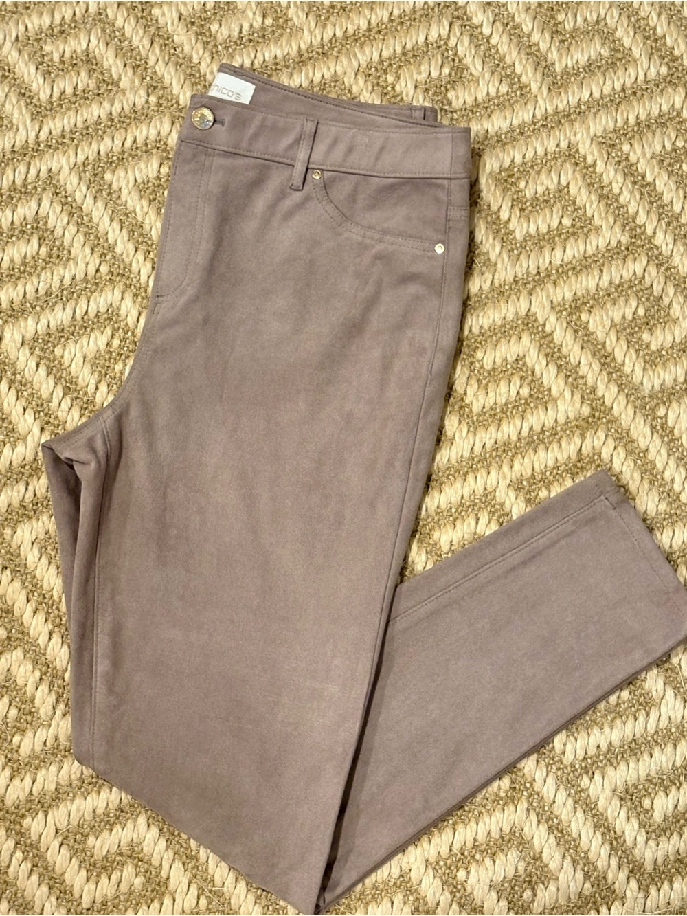 Chico’s Faux Suede Pant In Taupe